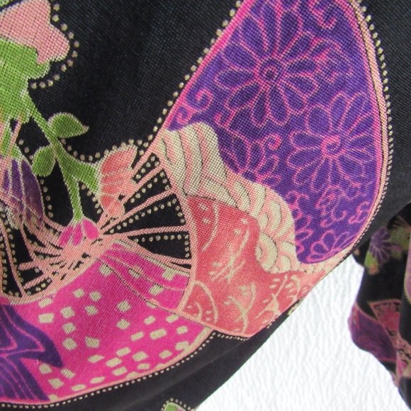 Colorful Travel Friendly Jacket Cardigan Top Pink Purple Asian Print 3X Womens - Picture 6 of 10